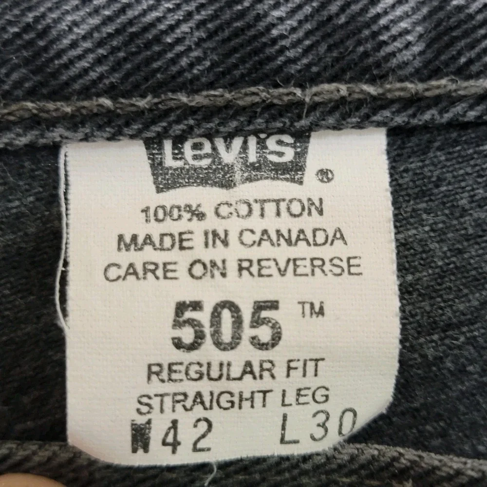 Vintage 1991 Levi's 505 Jeans – Made in Canada – Black Denim – Size 42x30